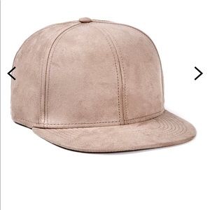 Topman Taupe Suede SnapBack Cap